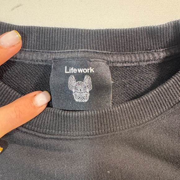 Lifework Radog Black Sweatshirt Gold Foil French Bulldog Dog Frenchie Graphic XL - Picture 3 of 9